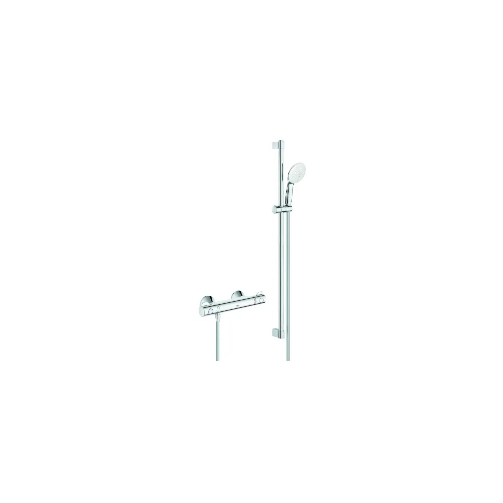 GROHE Thermostat-Brauseset Grohtherm 800 1/2", mit Brausegarnitur 90cm, chrom 